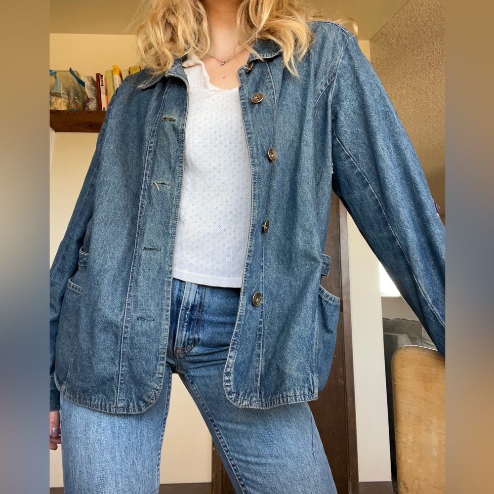 Denim chore coat